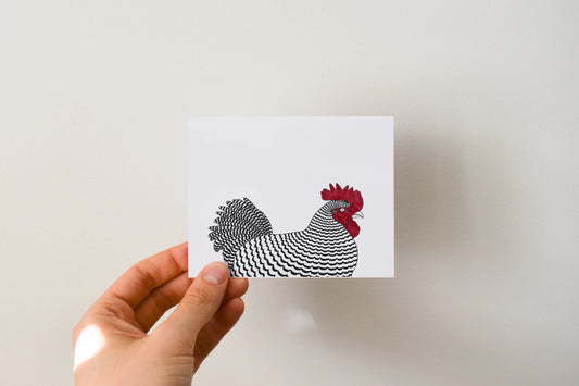 Rooster - Greeting Card by 3 Legged Dog Ink