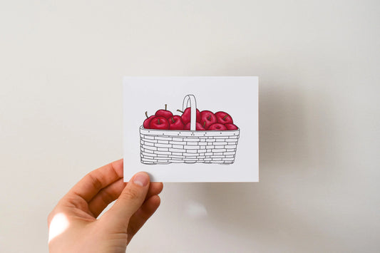 Apple Basket - Greeting Card by 3 Legged Dog Ink