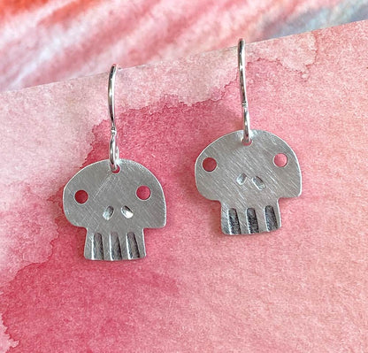 Numb Skull Sterling Silver Earrings by Sprig & Sparrow Jewelry