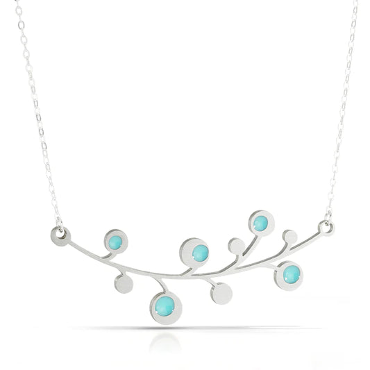 Snowberry Necklace Turquoise by Spark Metal Studio