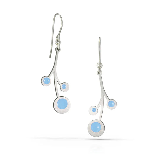 Snowberry Earrings in Sky by Spark Metal Studio