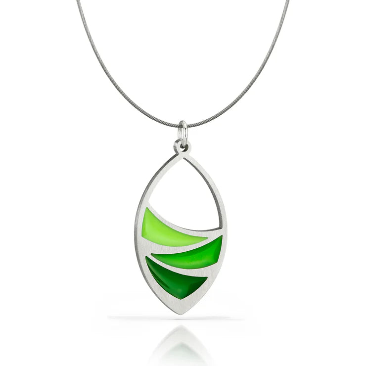 Leafwrap Necklace in Greens by Spark Metal Studio - Maine Yarn & Fiber Supply