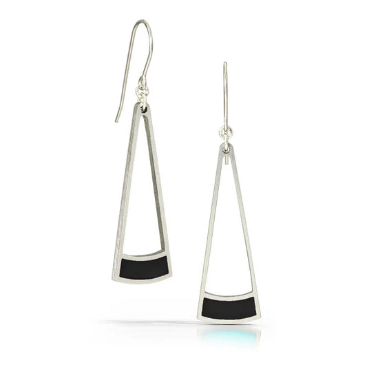Wedge Earrings in Navy by Spark Metal Studio