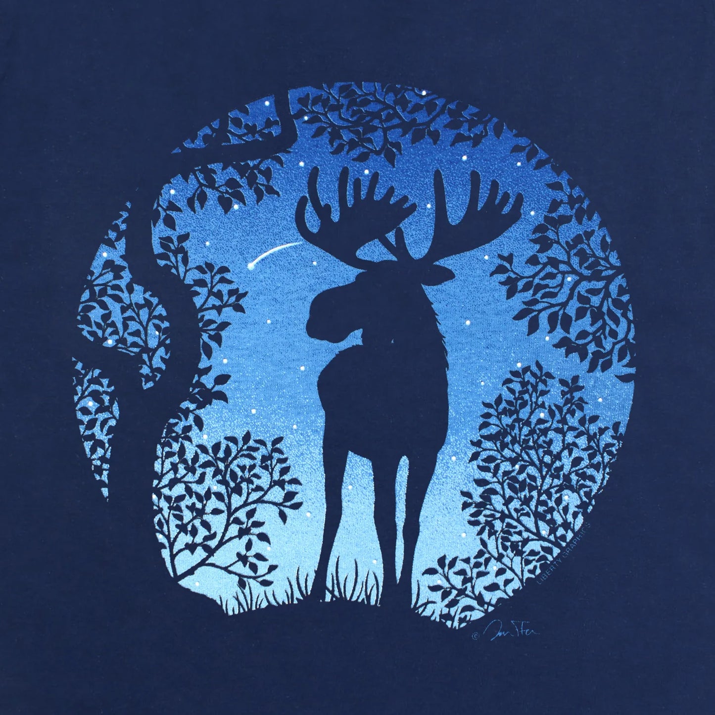 Twilight Moose Ladies Adult T-Shirt by Liberty Graphics