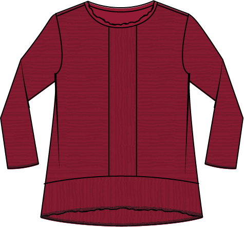 Ripple Effect Autumn Tunic in Ruby by Habitat Clothing
