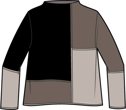 Yin Yang Funnel Neck Pullover in Truffle by Habitat Clothing