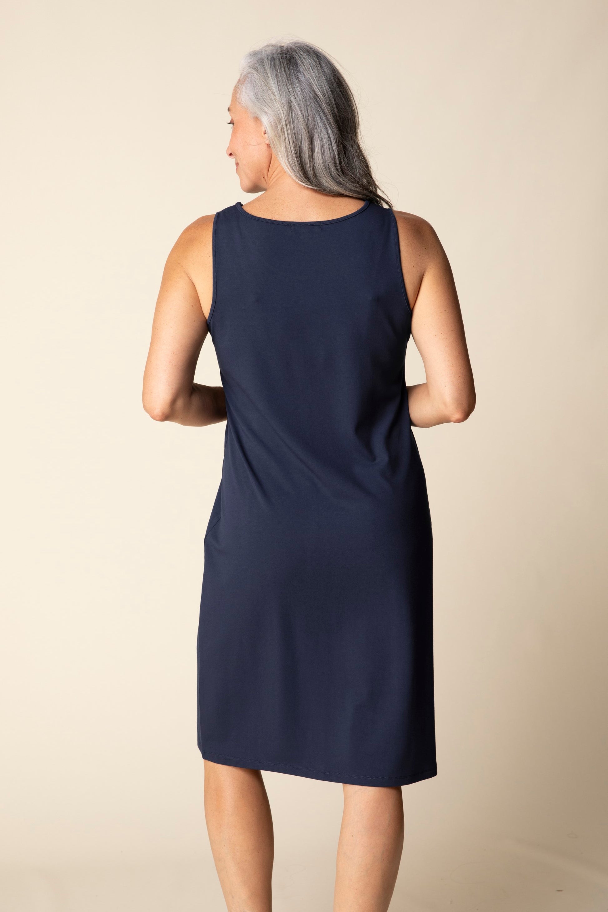 2026 Core Travel Everything Dress in Midnight by Habitat Clothing - Maine Yarn & Fiber Supply