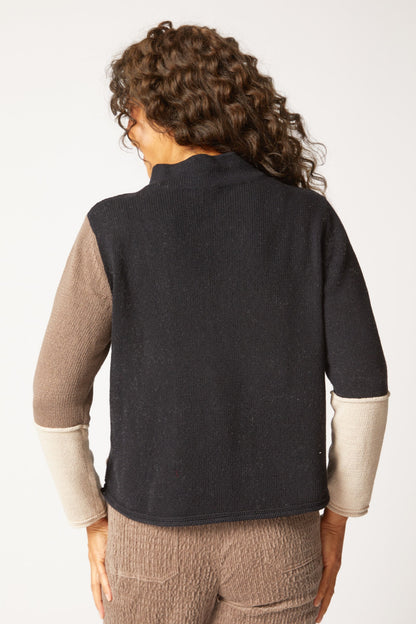 Yin Yang Funnel Neck Pullover in Truffle by Habitat Clothing