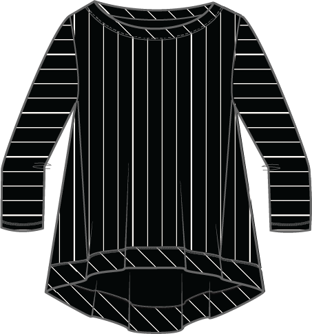 Core Travel Knit Stripe Pleat Back Tunic in Black by Habitat Clothing