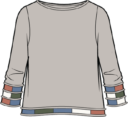 AAAAAA Autumn Cotton Mosaic Pullover Sweater in Dove by Habitat Clothing - Maine Yarn & Fiber Supply