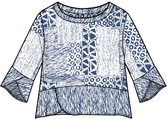 2026 Viscose Rayon Crepe Bali Mixed Pullover in Marine by Habitat Clothing - Maine Yarn & Fiber Supply