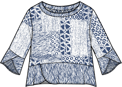 2026 Viscose Rayon Crepe Bali Mixed Pullover in Marine by Habitat Clothing - Maine Yarn & Fiber Supply