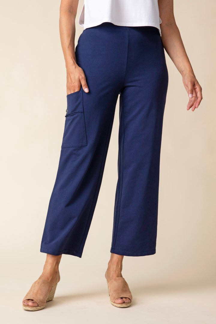 French Terry Easy Pocket Pant in Navy by Habitat Clothing - Maine Yarn & Fiber Supply