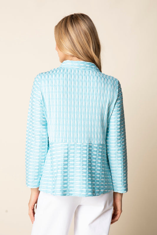 2026 Newport Knit Downtown Jacket in Topaz by Habitat Clothing - Maine Yarn & Fiber Supply