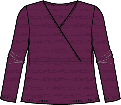 City Wave Skyline Wrap Top in Plum by Habitat Clothing