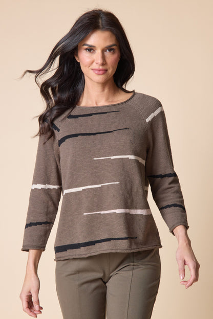 AAAAAA Autumn Cotton Raglan Pullover Sweater in Umber by Habitat Clothing - Maine Yarn & Fiber Supply
