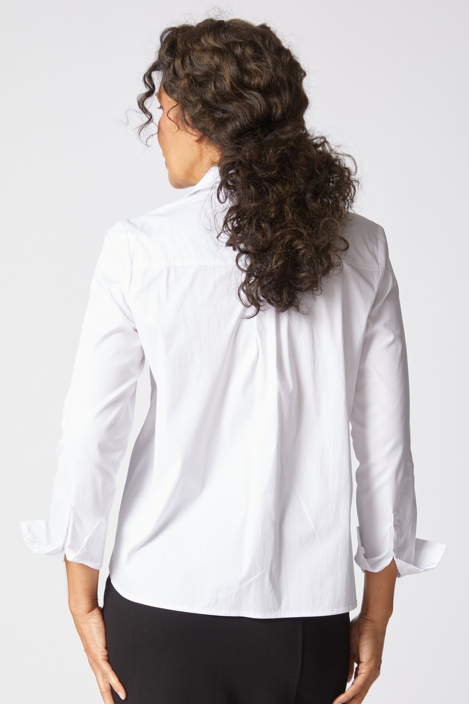 AAAAAA Perfect Travel Shirt with Shaped Hem in White by Habitat Clothing - Maine Yarn & Fiber Supply