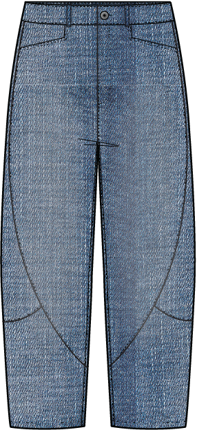 2026 Stretch Denim Seamed Lantern Pant by Habitat Clothing - Maine Yarn & Fiber Supply