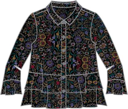 Off the Vine Flounce Bracelet Sleeve Shirt in Black by Habitat Clothing