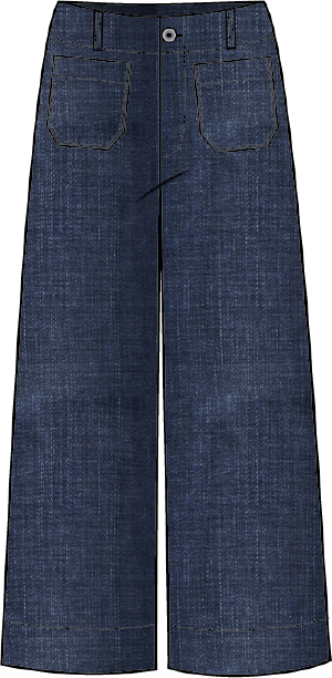 Stretch Denim Wide Leg Ankle Jean in Dark Denim by Habitat Clothing