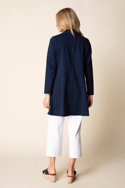 2026 Stonewash Cotton Knit London Jacket in Denim by Habitat Clothing - Maine Yarn & Fiber Supply