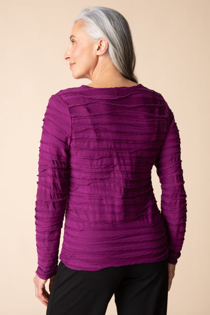 City Wave Skyline Wrap Top in Plum by Habitat Clothing