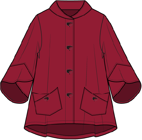 Express Tulip Sleeve Jacket in Ruby by Habitat Clothing
