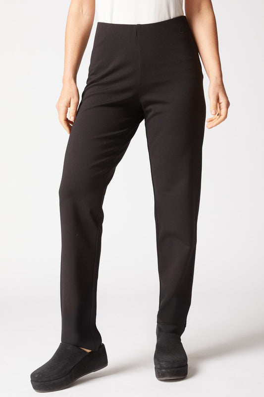 Luxe Ponte Straight Pant in Black by Habitat Clothing