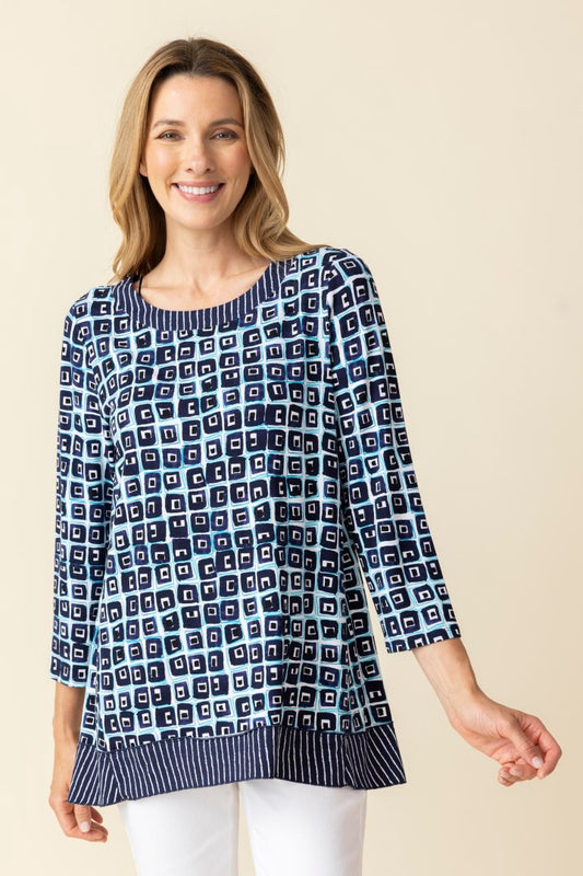 Core Travel Mix Pleat Back Tunic in Navy by Habitat Clothing