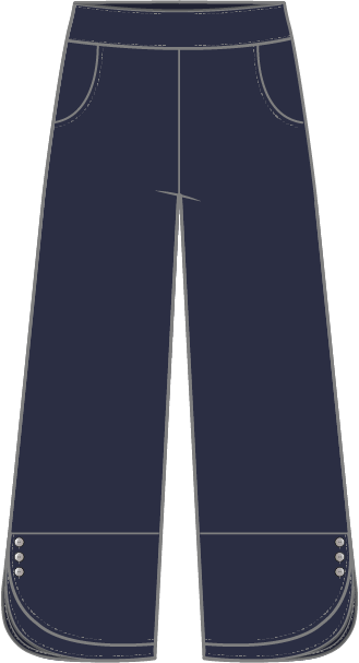 2026 Soft Rayon Jacquard Wide Leg Crop Pant in Navy by Habitat Clothing - Maine Yarn & Fiber Supply