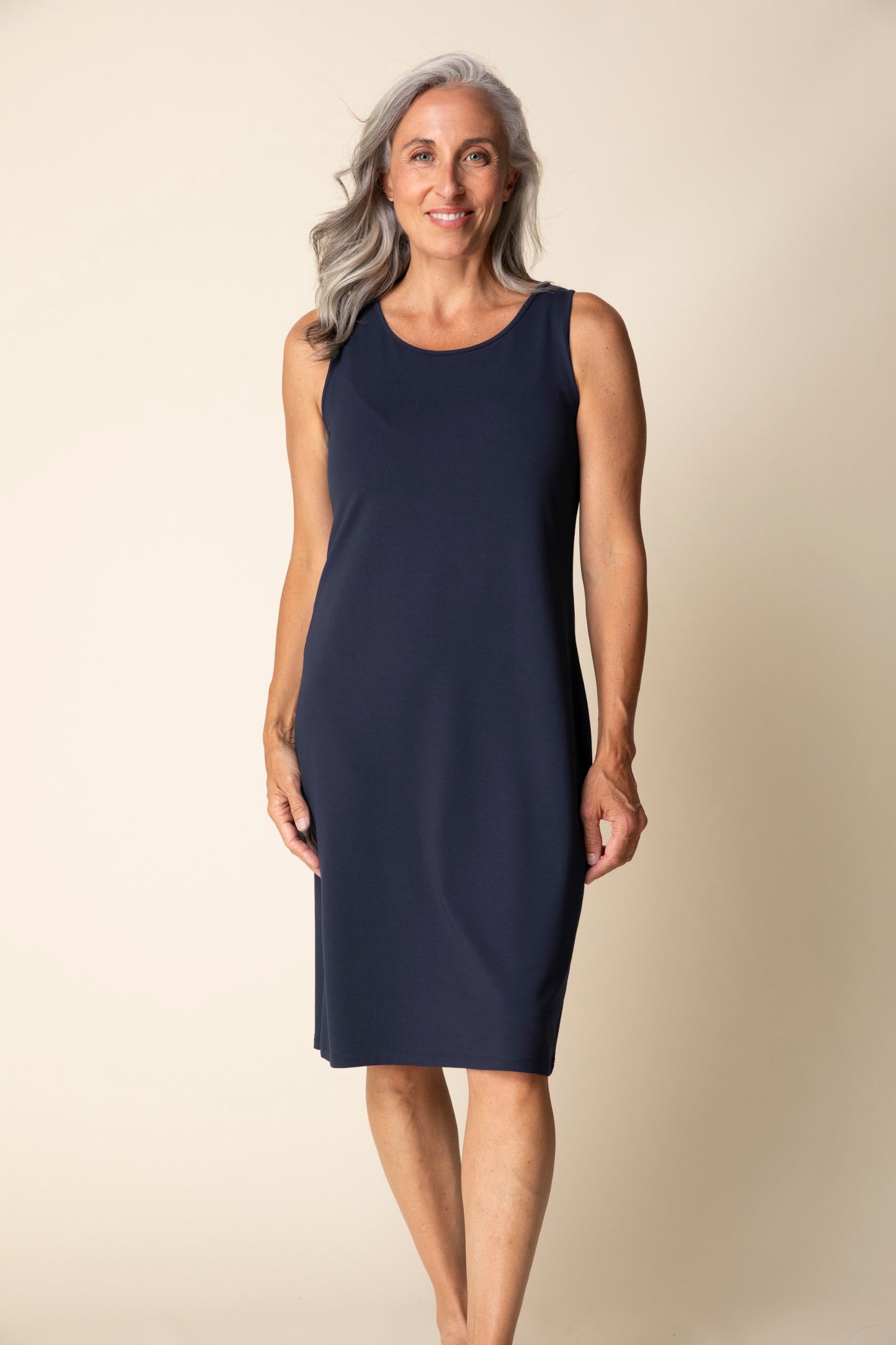 2026 Core Travel Everything Dress in Midnight by Habitat Clothing - Maine Yarn & Fiber Supply