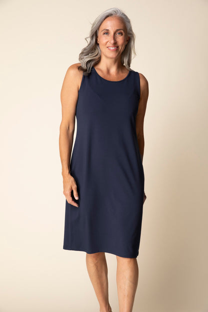 2026 Core Travel Everything Dress in Midnight by Habitat Clothing - Maine Yarn & Fiber Supply
