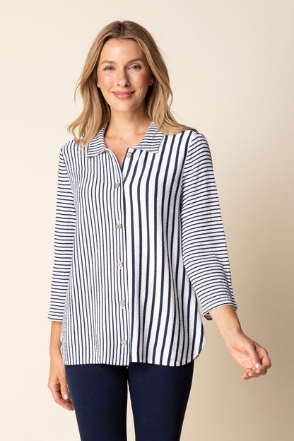 2026 Next in Line Shirt in Navy by Habitat Clothing - Maine Yarn & Fiber Supply