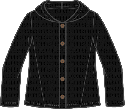 Summer Breeze Cardigan with Hood in Black by Habitat Clothing - Maine Yarn & Fiber Supply