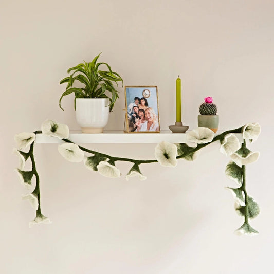 Handcrafted Felt Flower Garlands in White from Paper High