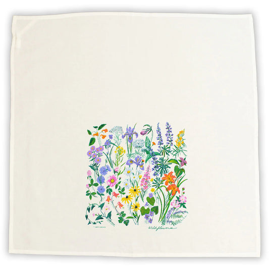 Wildflowers - Flour Sack Tea Towel by Liberty Graphics - Maine Yarn & Fiber Supply