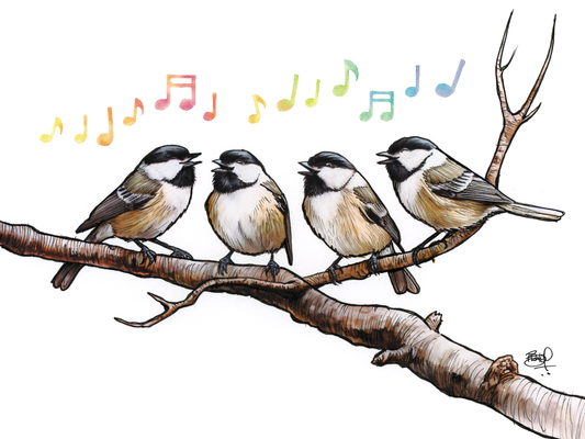 Quartet Greeting Card (blank inside) by Shawn Braley Illustration