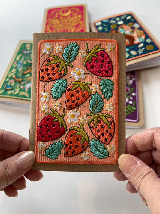 Strawberries Embroidery Pocket Notebook from Rikrack