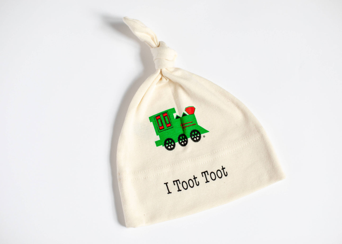 Organic Cotton Baby Hat "I toot toot" from Simply Chickie