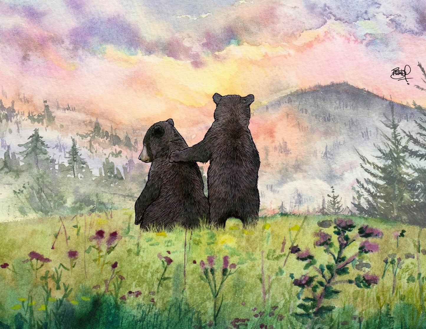 Unbearable Greeting Card (blank inside) by Shawn Braley Illustration