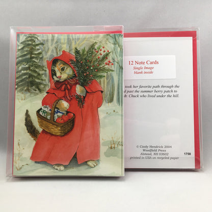 Red Cloak - Boxed Set of 12 Greeting Cards by Woodfield Press