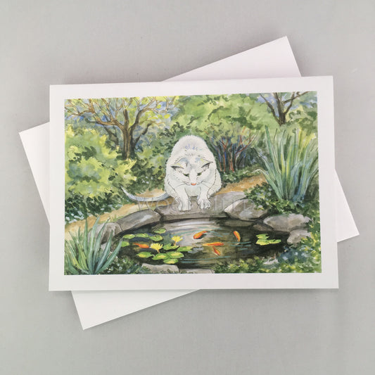 Cat Fishing - Greeting Card by Woodfield Press