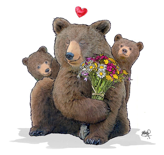 Mama Bear - Greeting Card (blank inside) by Shawn Braley Illustration