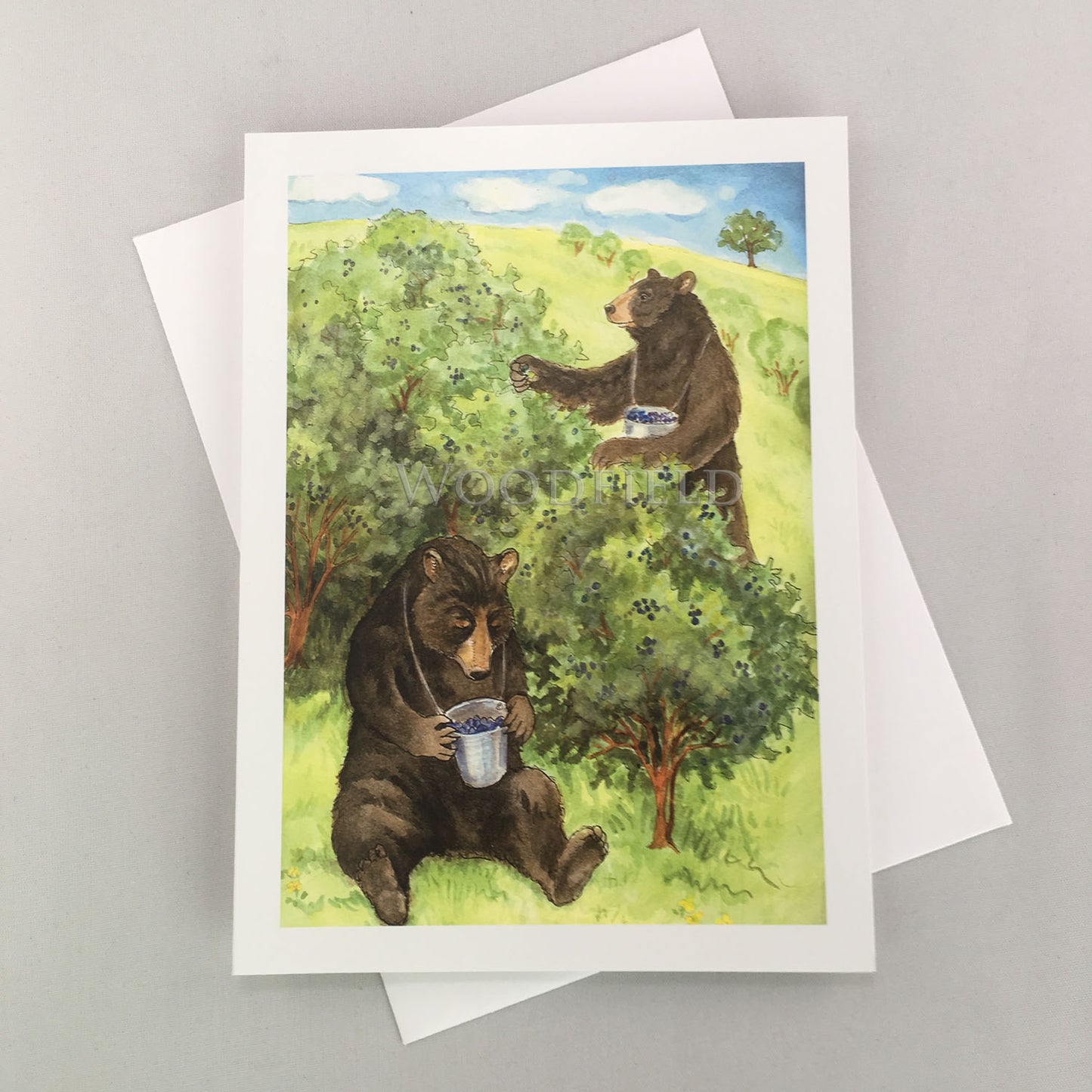 Picking Berries - Greeting Card by Woodfield Press