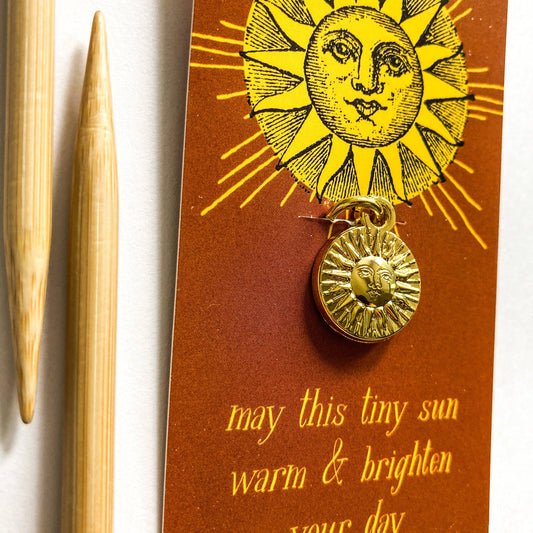Tiny Sun Single Stitch Marker from Firefly Notes