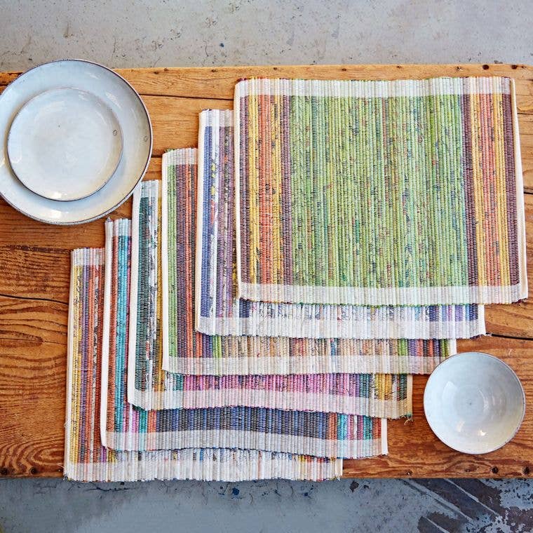 Recycled Newspaper Woven Placemat from Paper High