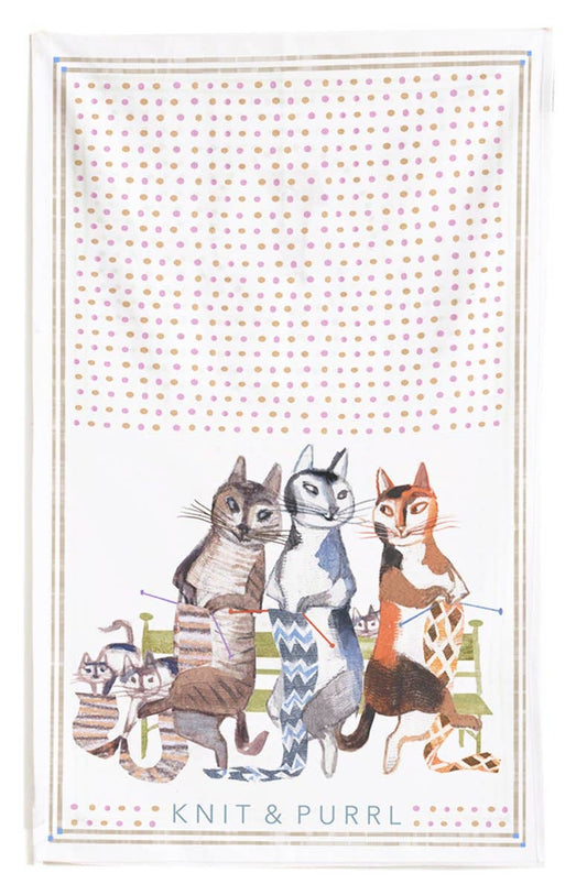 Knit & Purrl Tea Towel by Artiphany