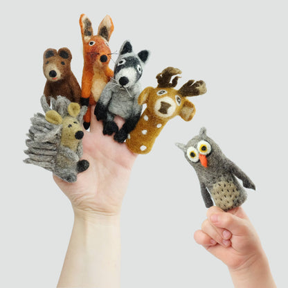 Forest Friends Felt Finger Puppets by The Winding Road