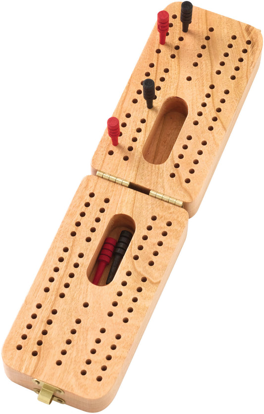 Folding Cherry Wood Travel Cribbage Board by Maple Landmark