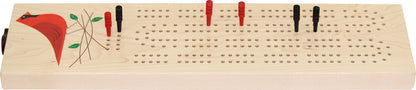 Cardinal Cribbage Board by Maple Landmark